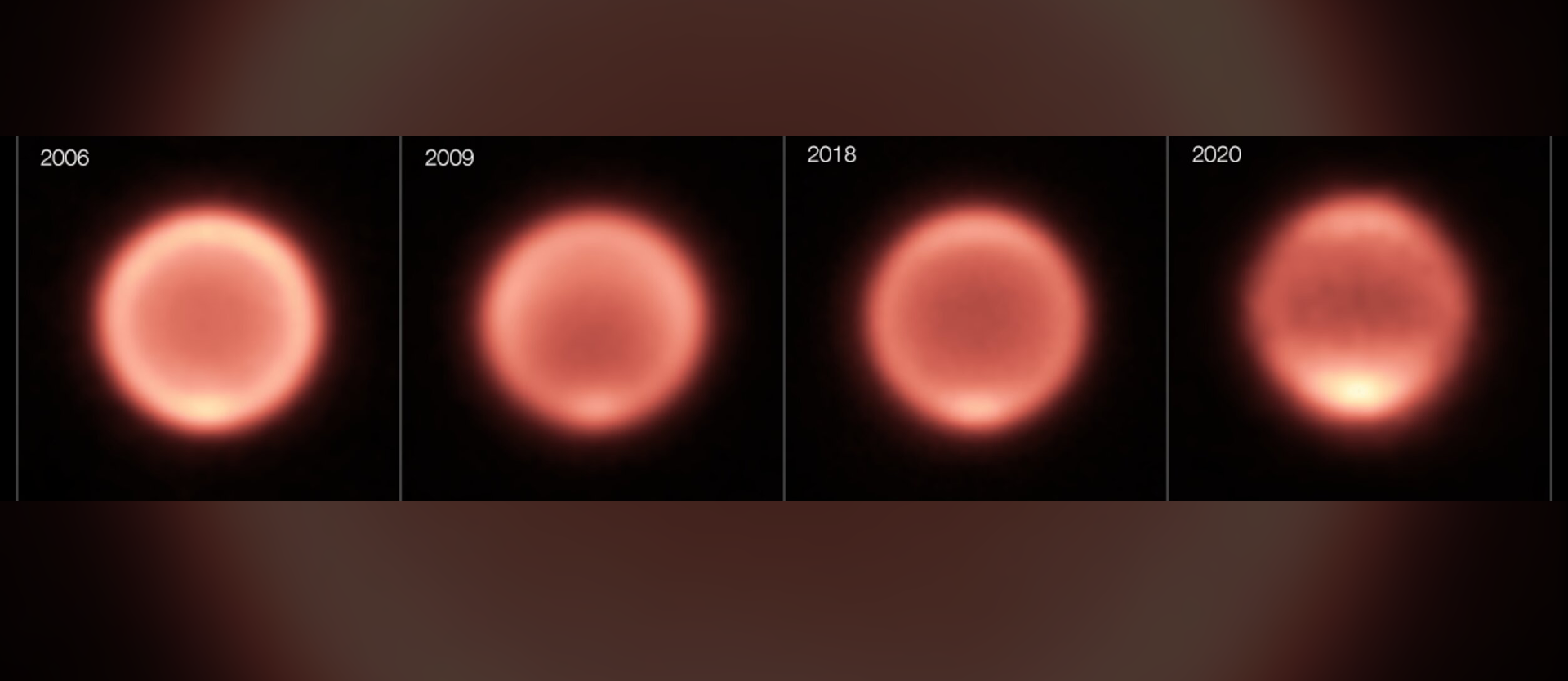 Changes in the temperature of Neptune